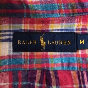 🔅SALE🔅 Ralph Lauren linen madras long sleeve shirt.  (Medium)